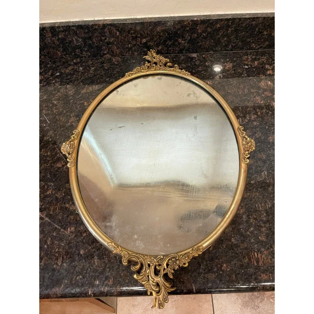 Vintage Brass Ornate Oval Frame